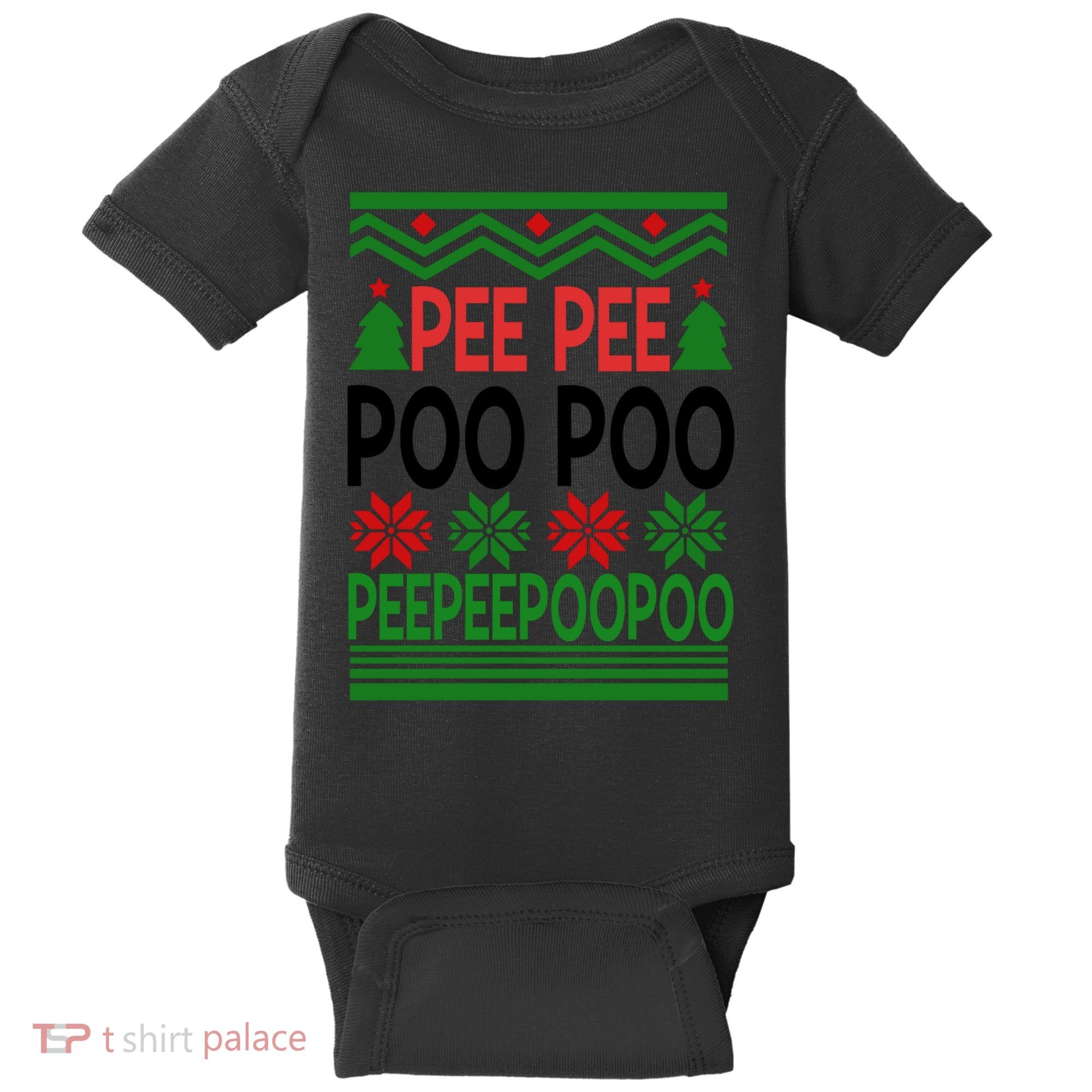 Pee Poo Poo Ugly Christmas Baby Bodysuit