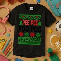 Pee Poo Poo Ugly Christmas Kids T-Shirt thumb 3