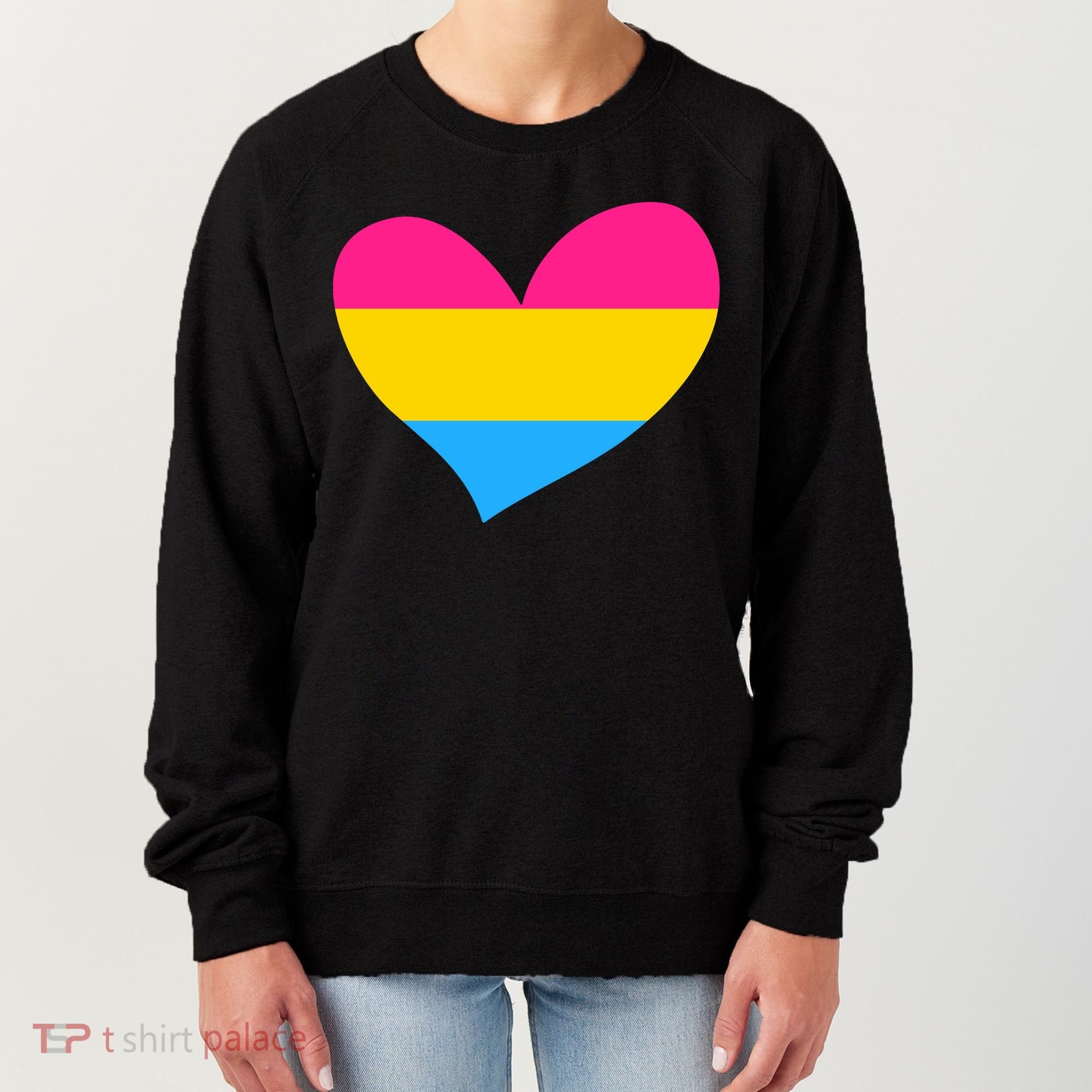 Pansexual Pan Pride Flag Heart LGBT Women's Sweatshirt