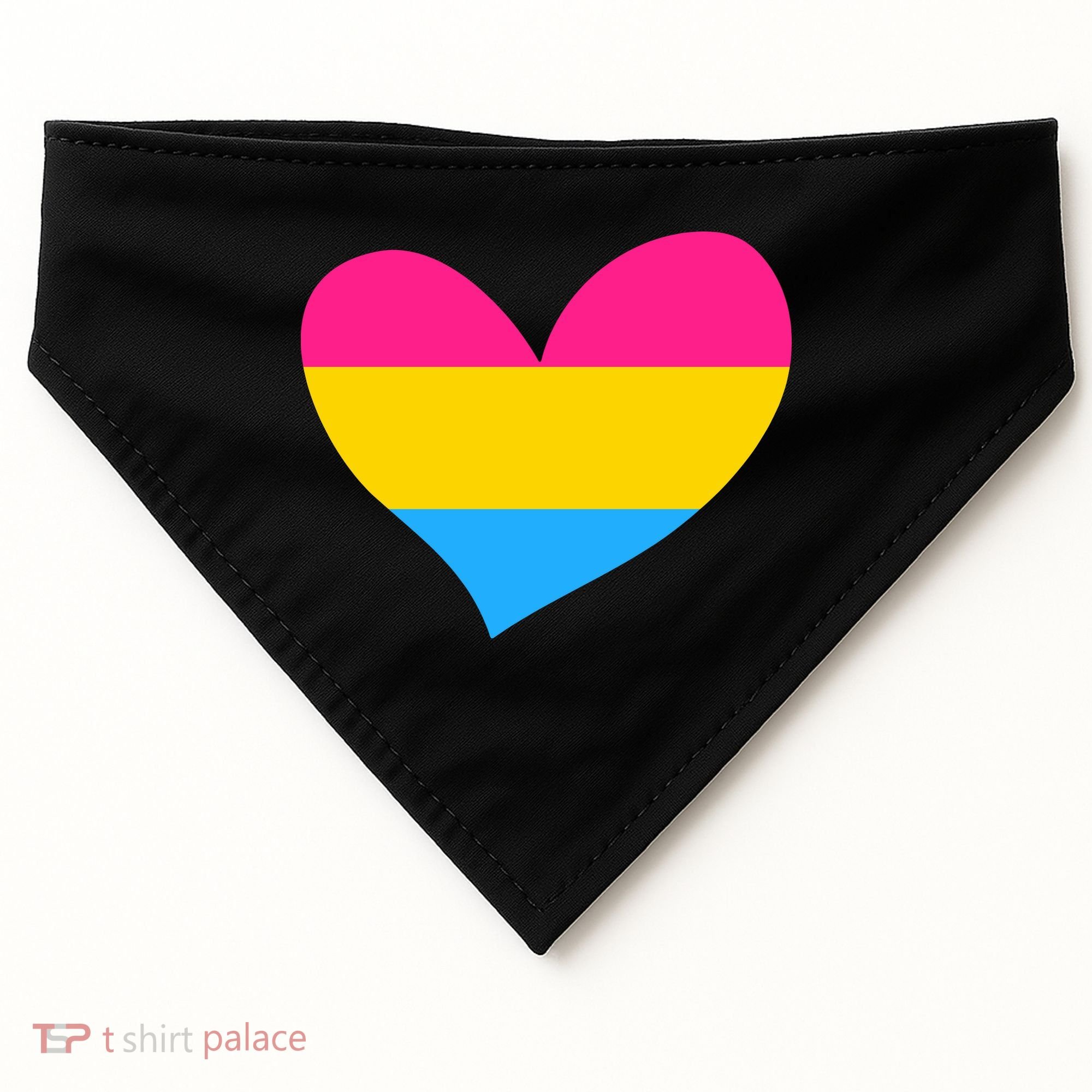 Pansexual Pan Pride Flag Heart LGBT USA-Made Doggie Bandana