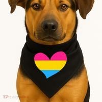 Pansexual Pan Pride Flag Heart LGBT USA-Made Doggie Bandana thumb 1