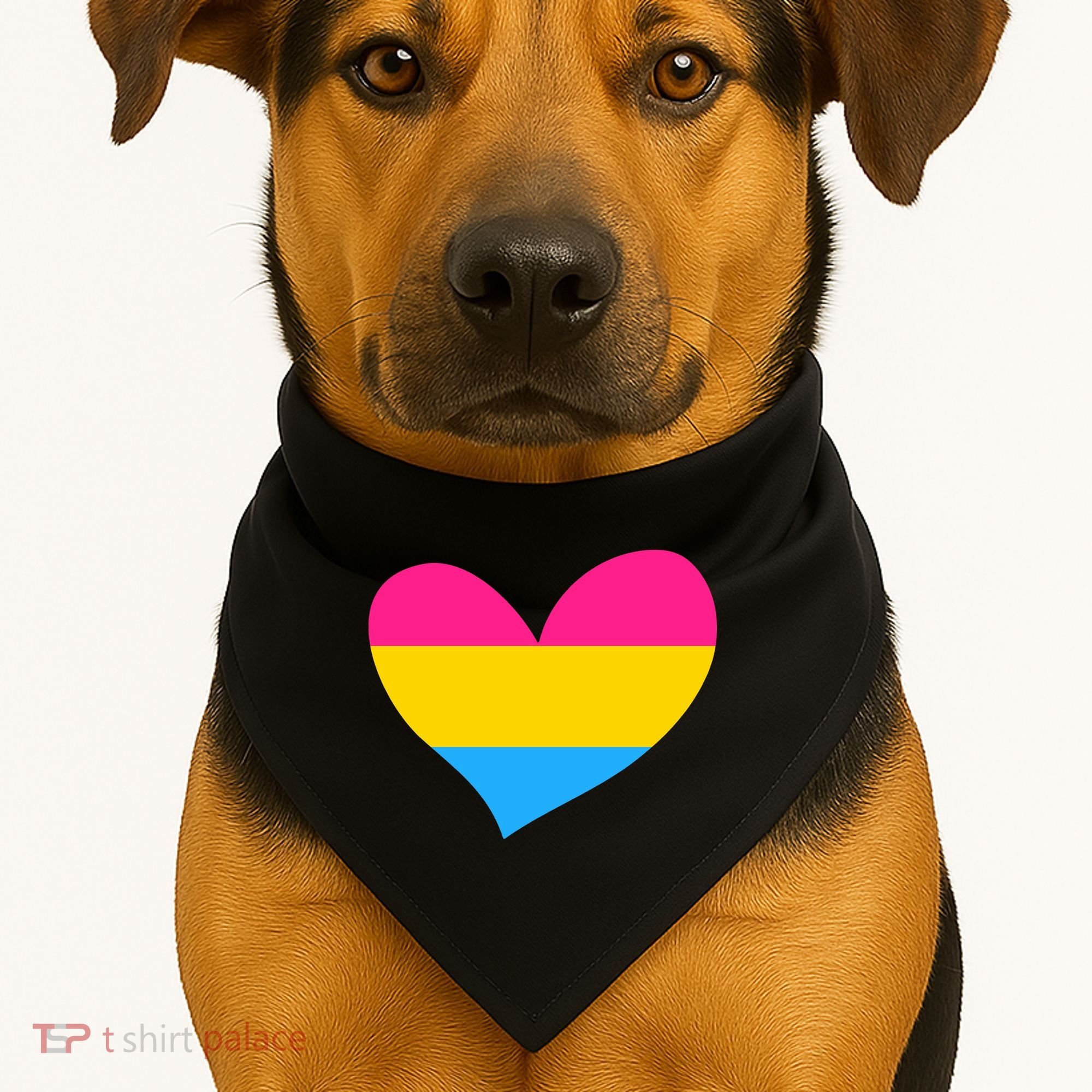 Pansexual Pan Pride Flag Heart LGBT USA-Made Doggie Bandana