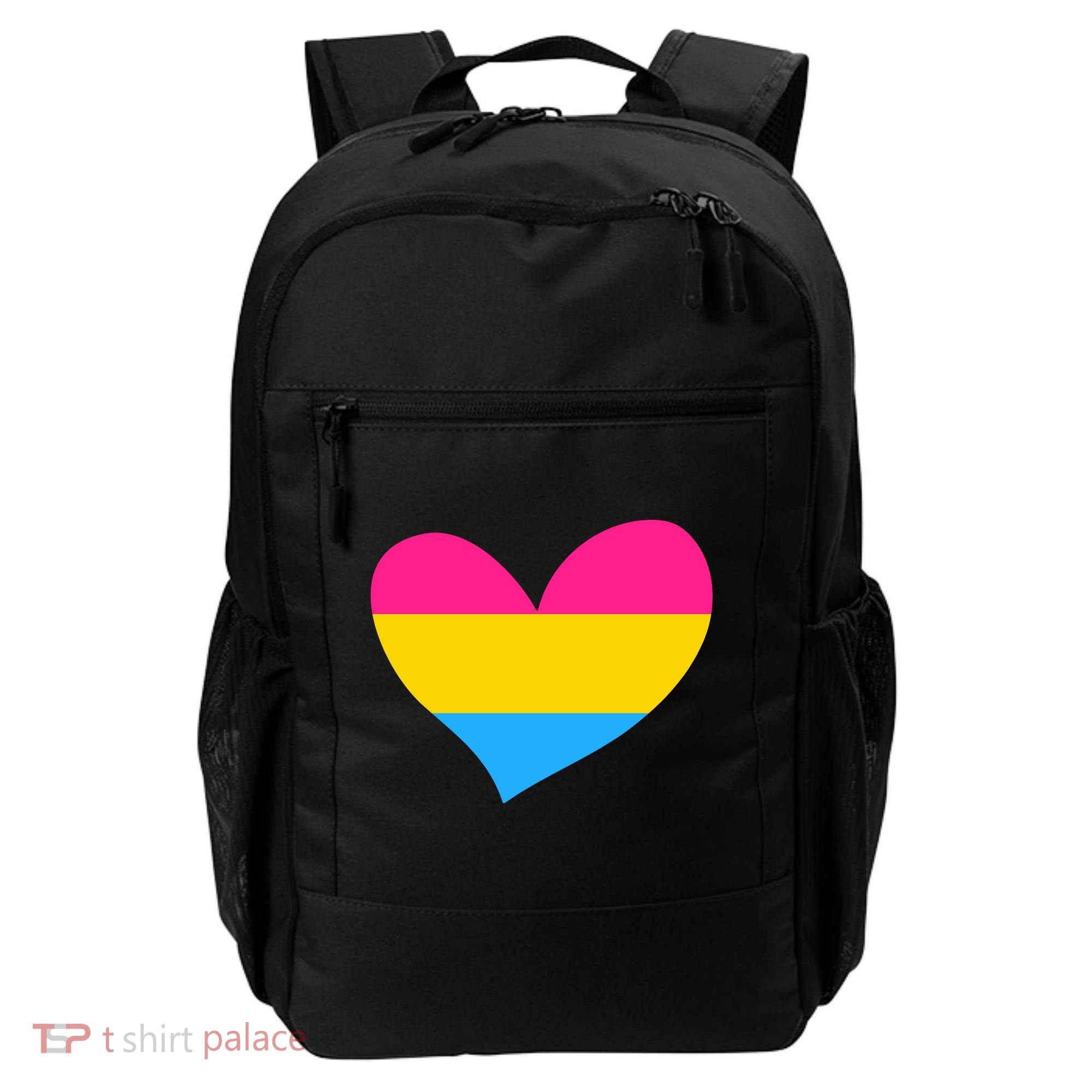 Pansexual Pan Pride Flag Heart LGBT Backpack