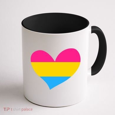 Pansexual Pan Pride Flag Heart LGBT Coffee Mug back
