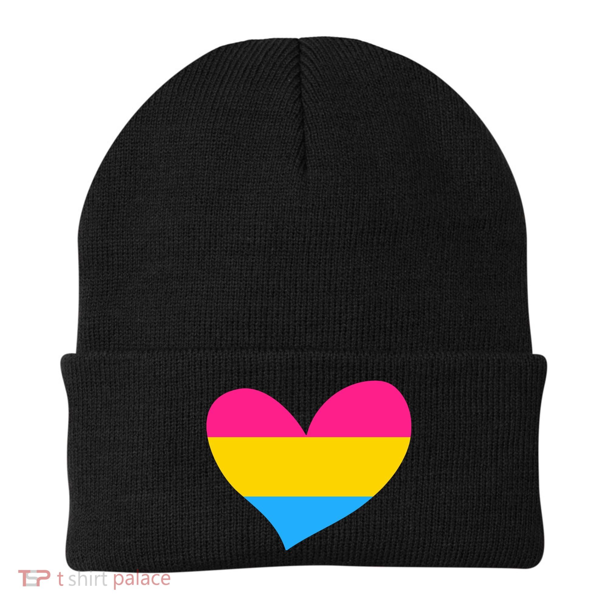 Pansexual Pan Pride Flag Heart LGBT Beanie
