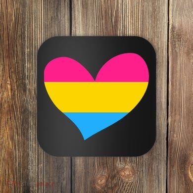 Pansexual Pan Pride Flag Heart LGBT Coaster