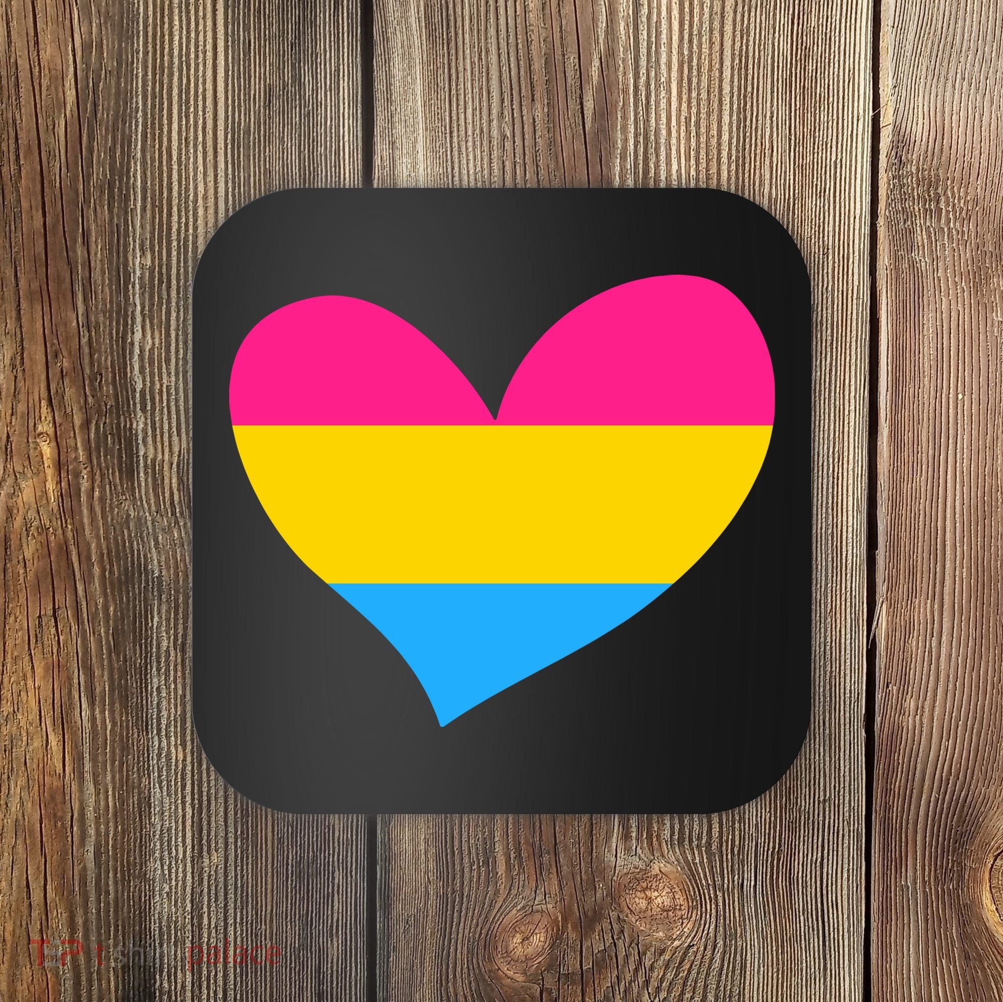 Pansexual Pan Pride Flag Heart LGBT Coaster
