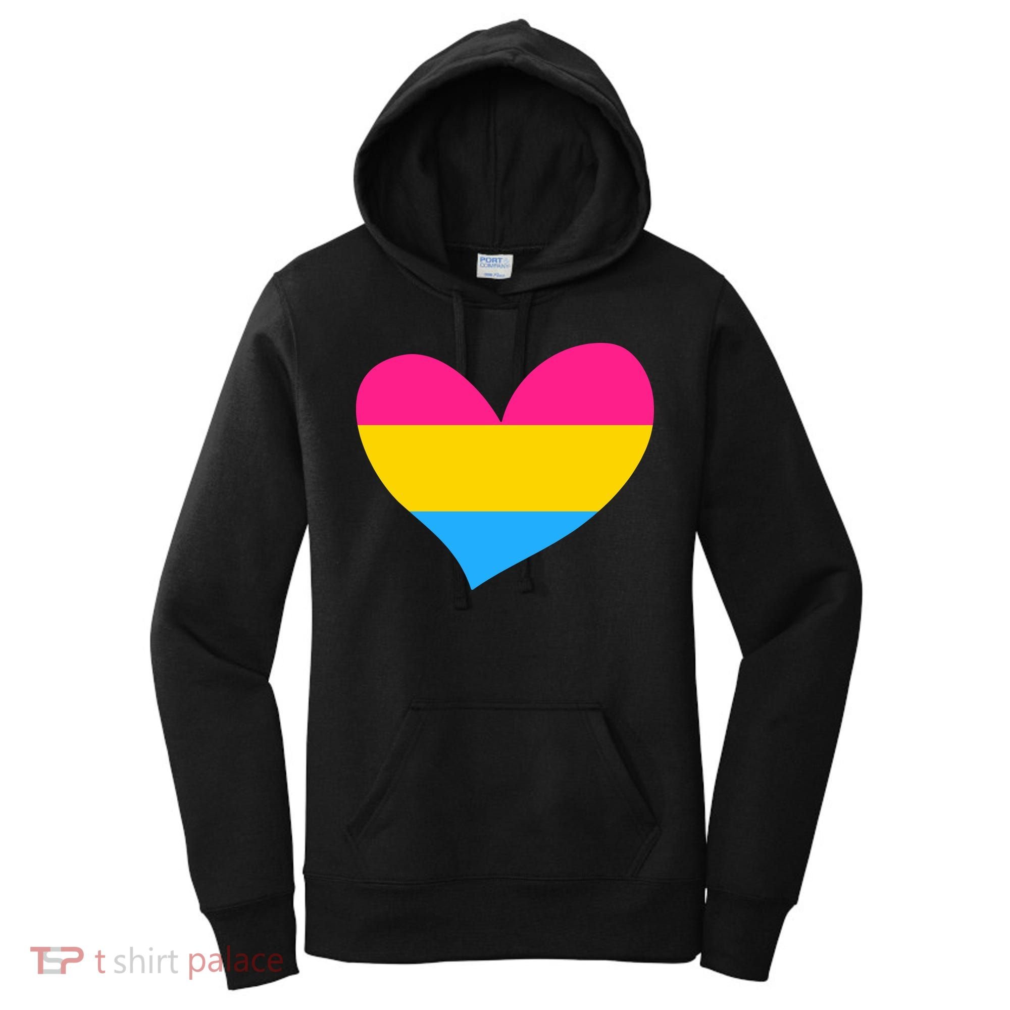 Pansexual Pan Pride Flag Heart LGBT Women's Hoodie