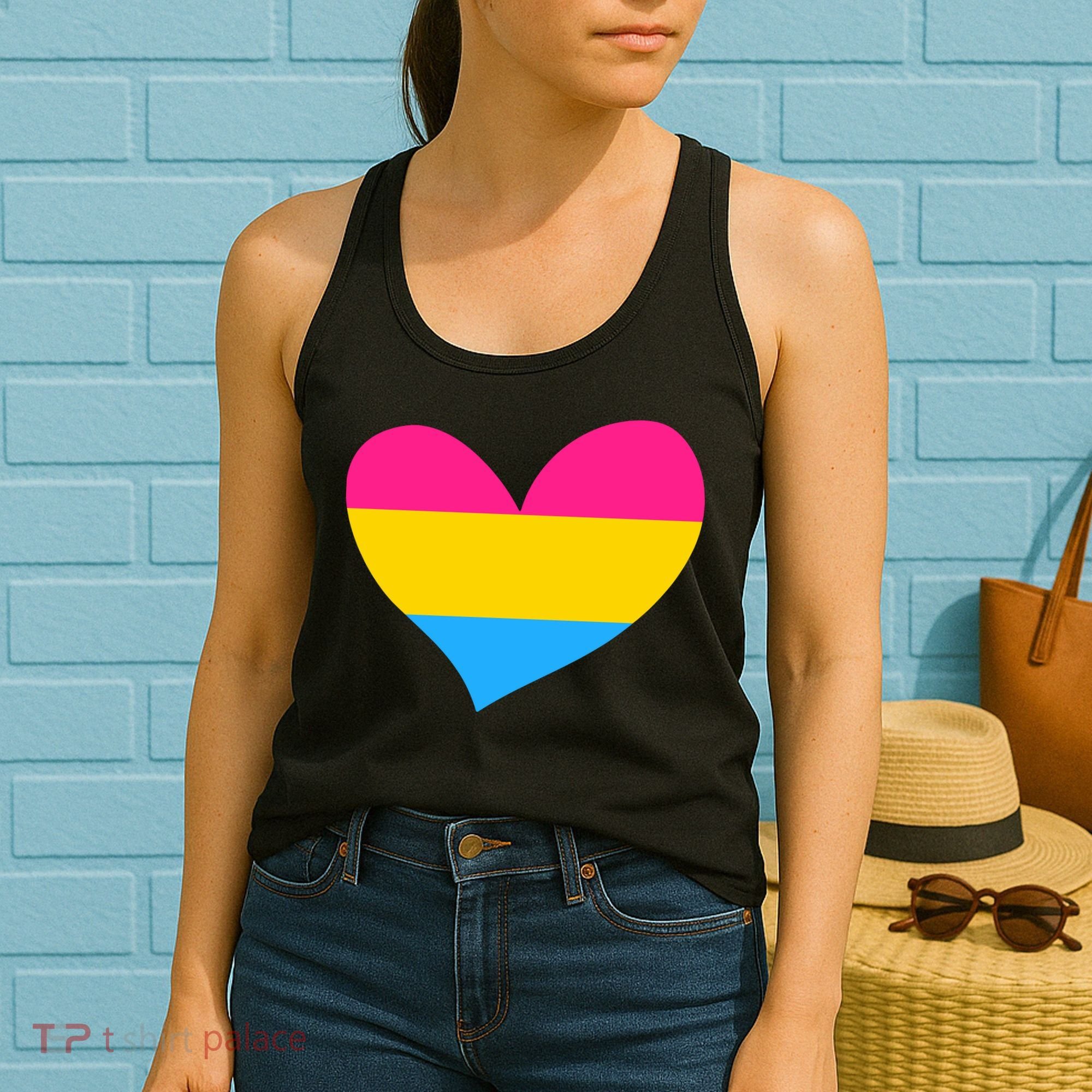 Pansexual Pan Pride Flag Heart LGBT Women's Tank Top