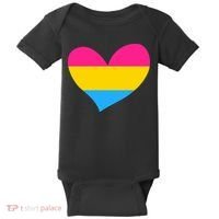 Pansexual Pan Pride Flag Heart LGBT Baby Bodysuit thumb 0