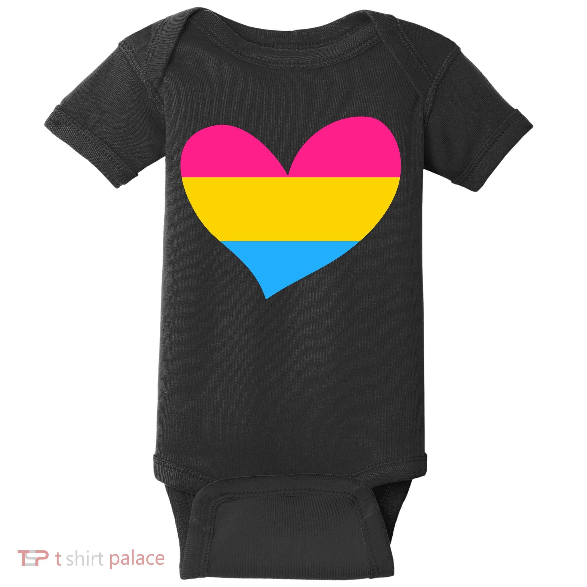 Pansexual Pan Pride Flag Heart LGBT Baby Bodysuit