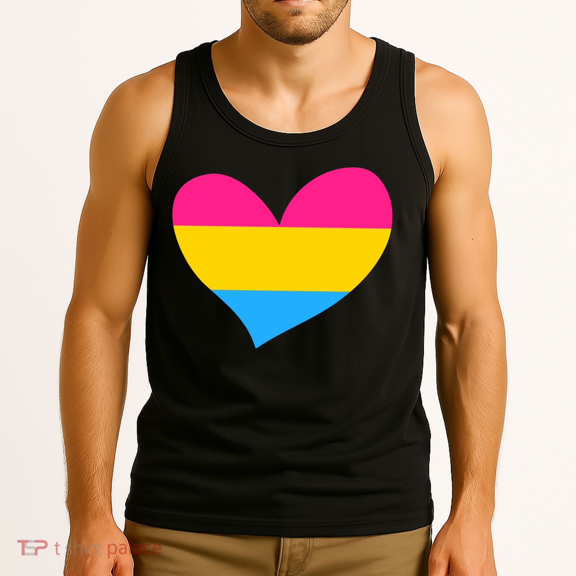 Pansexual Pan Pride Flag Heart LGBT Tank Top