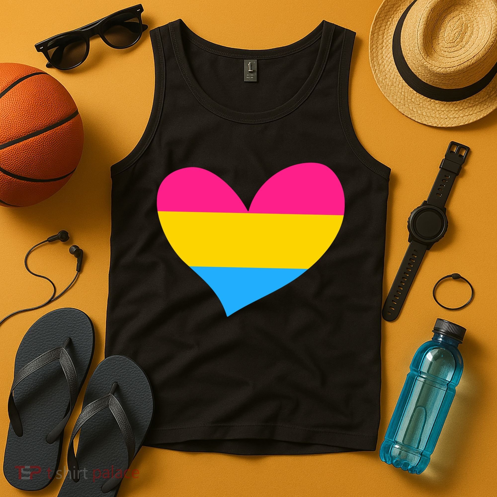 Pansexual Pan Pride Flag Heart LGBT Tank Top
