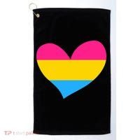 Pansexual Pan Pride Flag Heart LGBT Golf Towel thumb 0