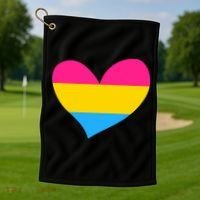Pansexual Pan Pride Flag Heart LGBT Golf Towel thumb 1
