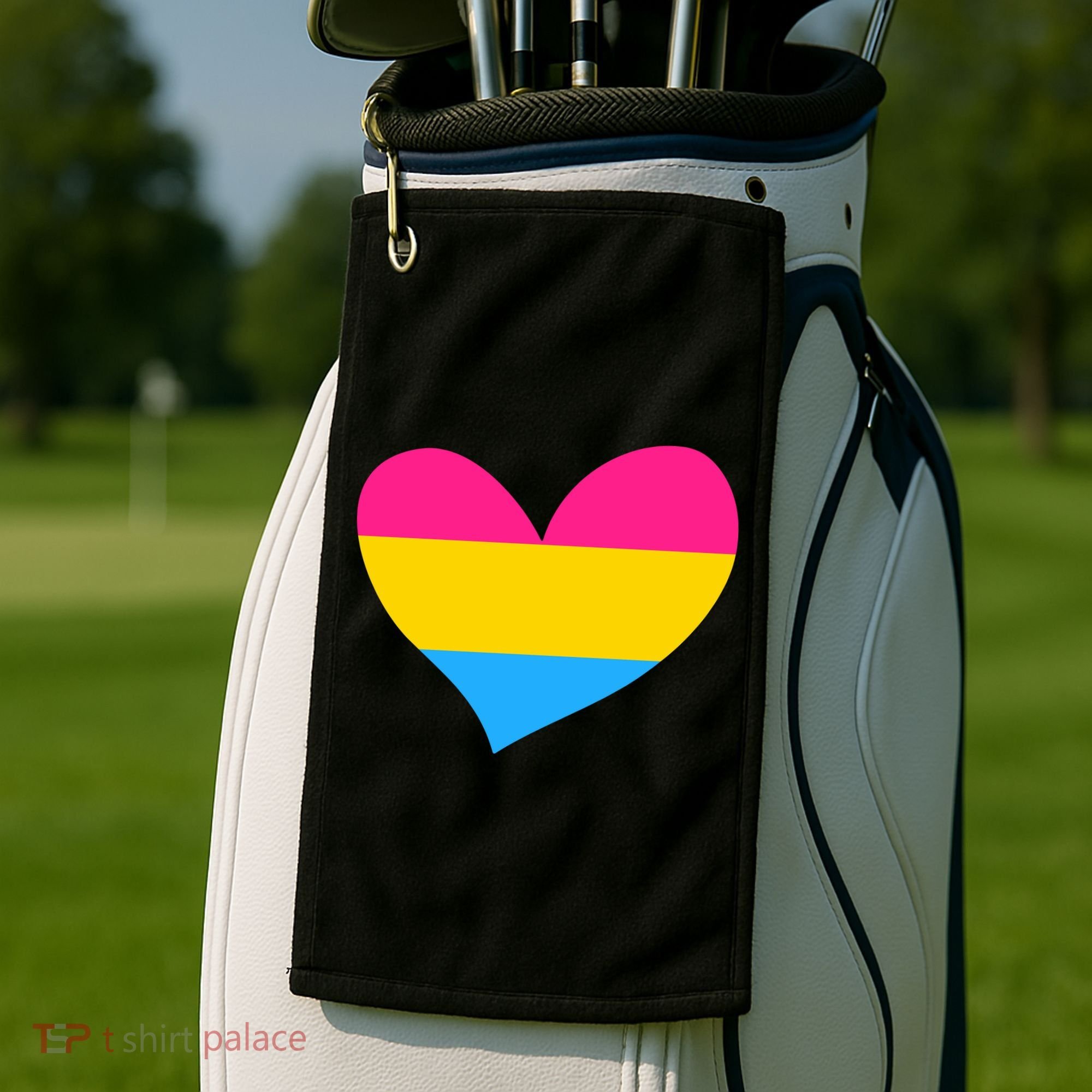 Pansexual Pan Pride Flag Heart LGBT Golf Towel