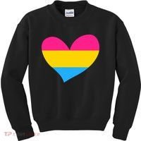 Pansexual Pan Pride Flag Heart LGBT Kids Sweatshirt thumb 0