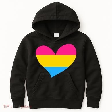 Pansexual Pan Pride Flag Heart LGBT Kids Hoodie