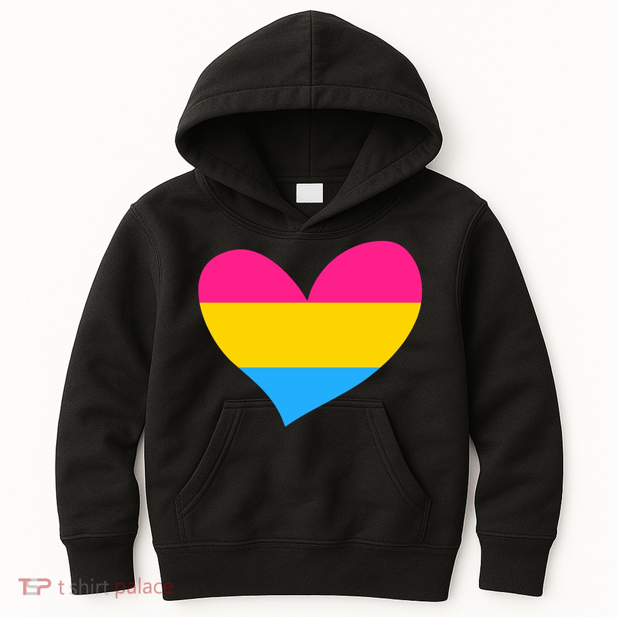 Pansexual Pan Pride Flag Heart LGBT Kids Hoodie