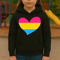 Pansexual Pan Pride Flag Heart LGBT Kids Hoodie thumb 3