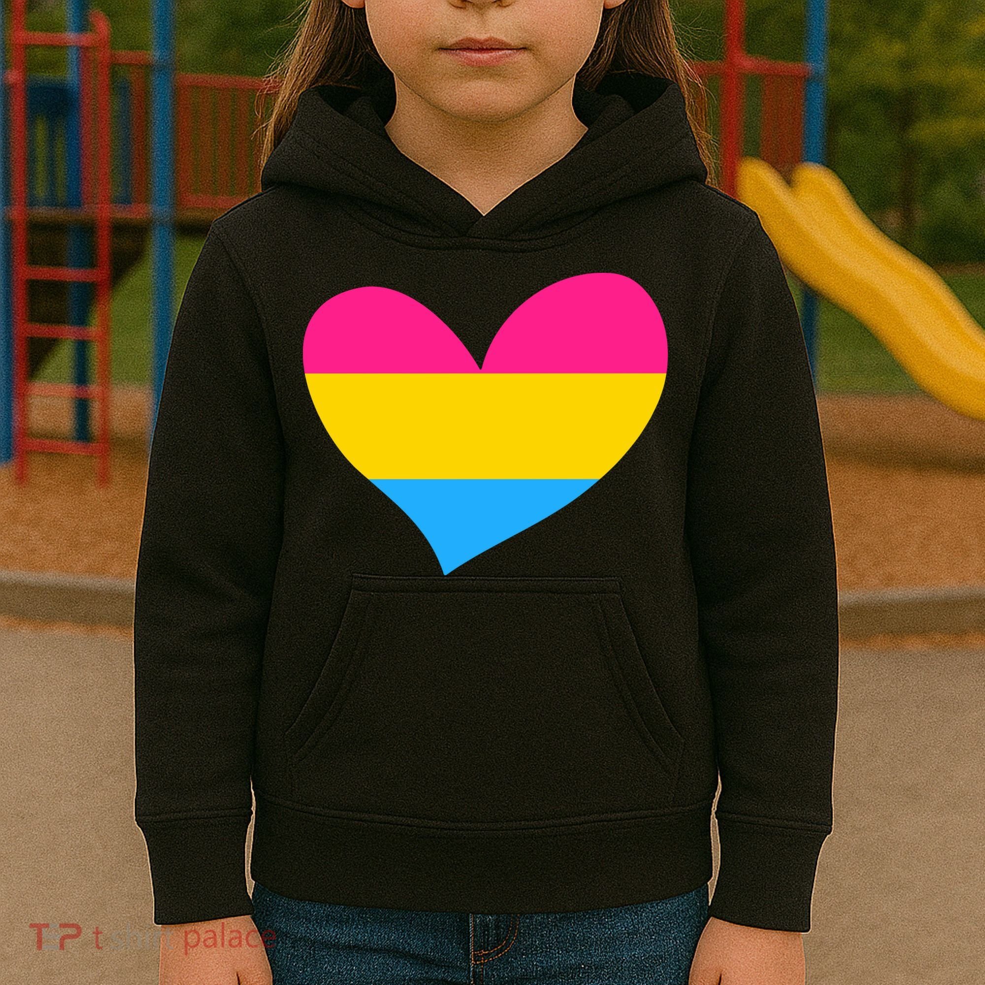 Pansexual Pan Pride Flag Heart LGBT Kids Hoodie