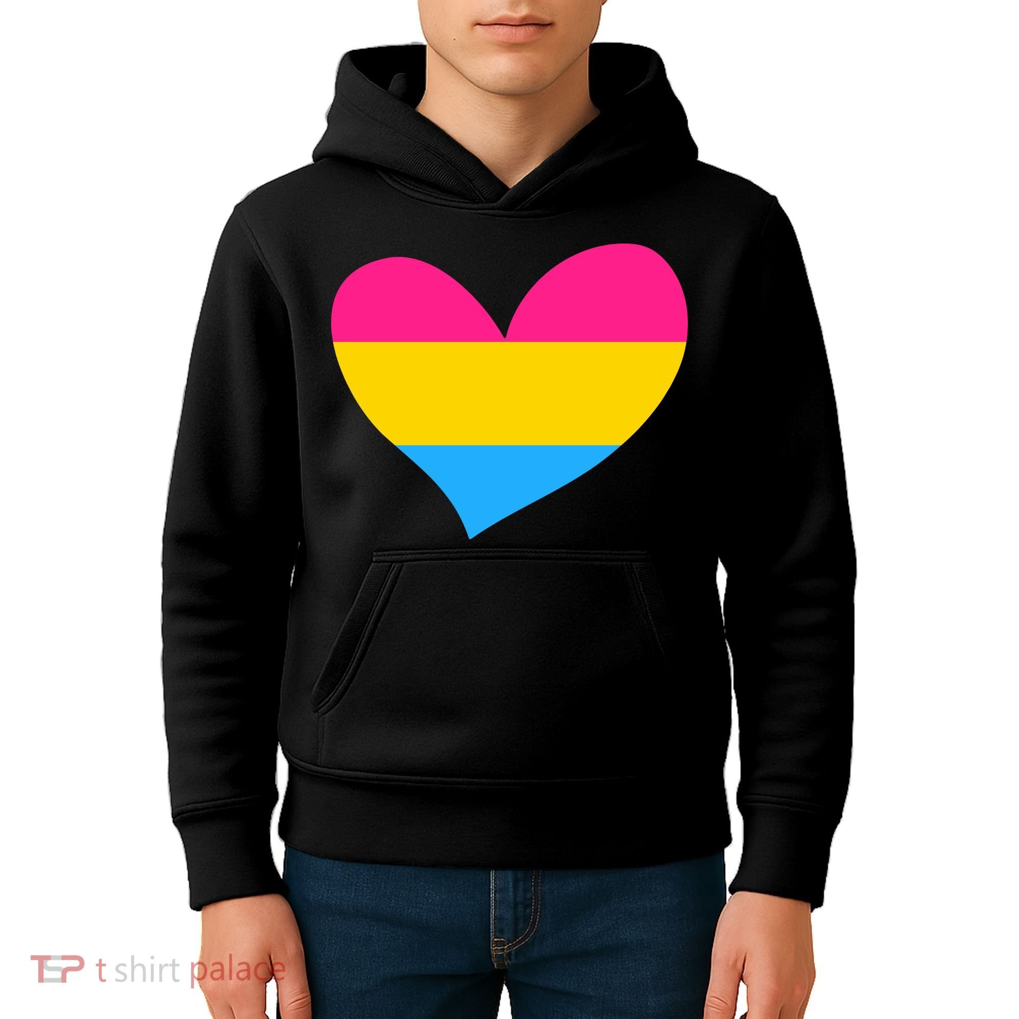 Pansexual Pan Pride Flag Heart LGBT Kids Hoodie
