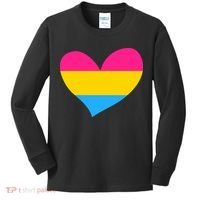 Pansexual Pan Pride Flag Heart LGBT Kids Long Sleeve Shirt thumb 0