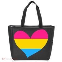 Pansexual Pan Pride Flag Heart LGBT Tote Bag thumb 0