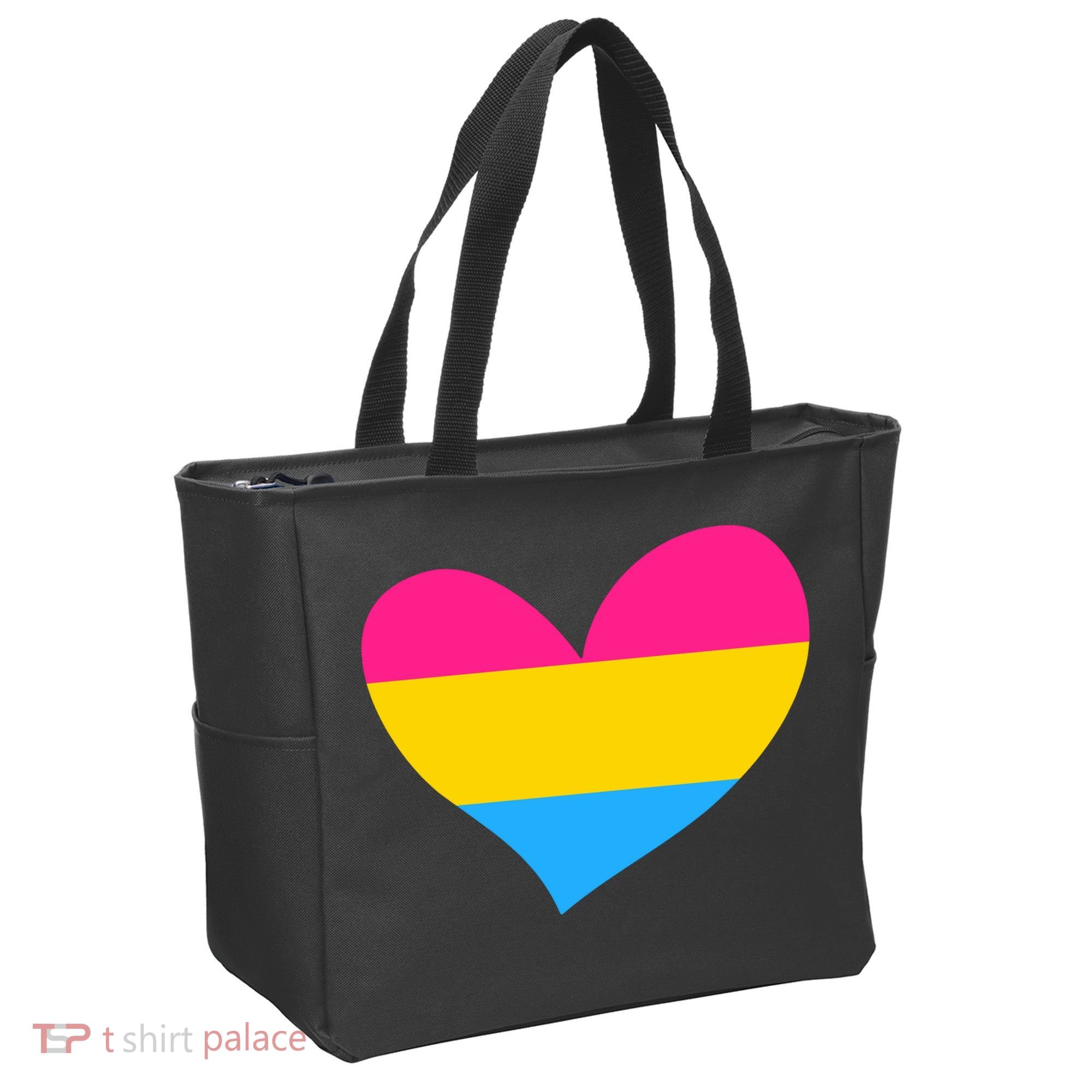 Pansexual Pan Pride Flag Heart LGBT Tote Bag