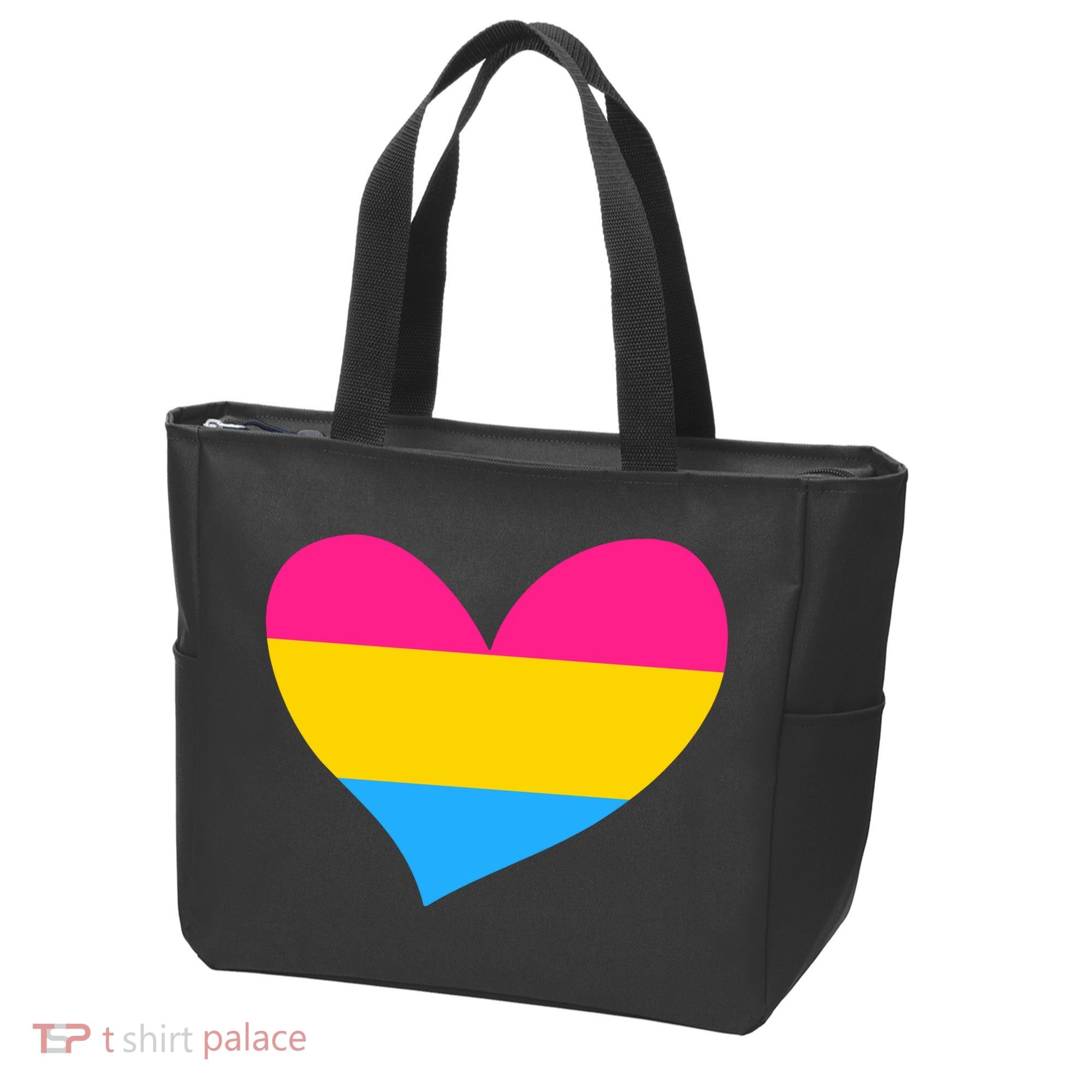 Pansexual Pan Pride Flag Heart LGBT Tote Bag