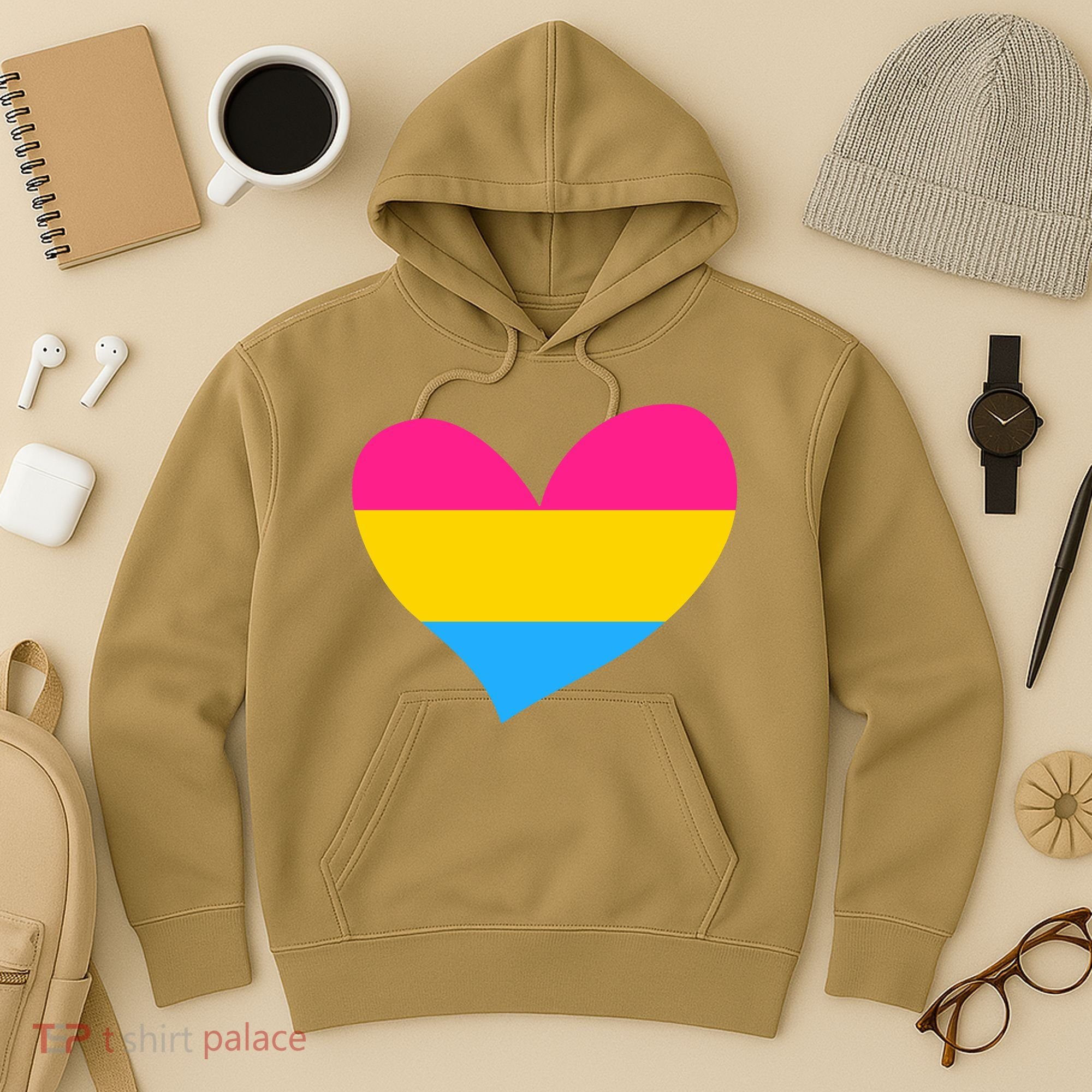 Pansexual Pan Pride Flag Heart LGBT Hoodie