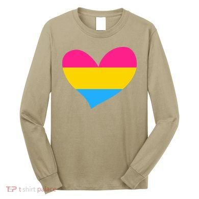 Pansexual Pan Pride Flag Heart LGBT Long Sleeve Shirt