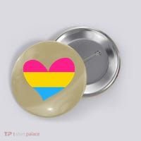 Pansexual Pan Pride Flag Heart LGBT Button thumb 0