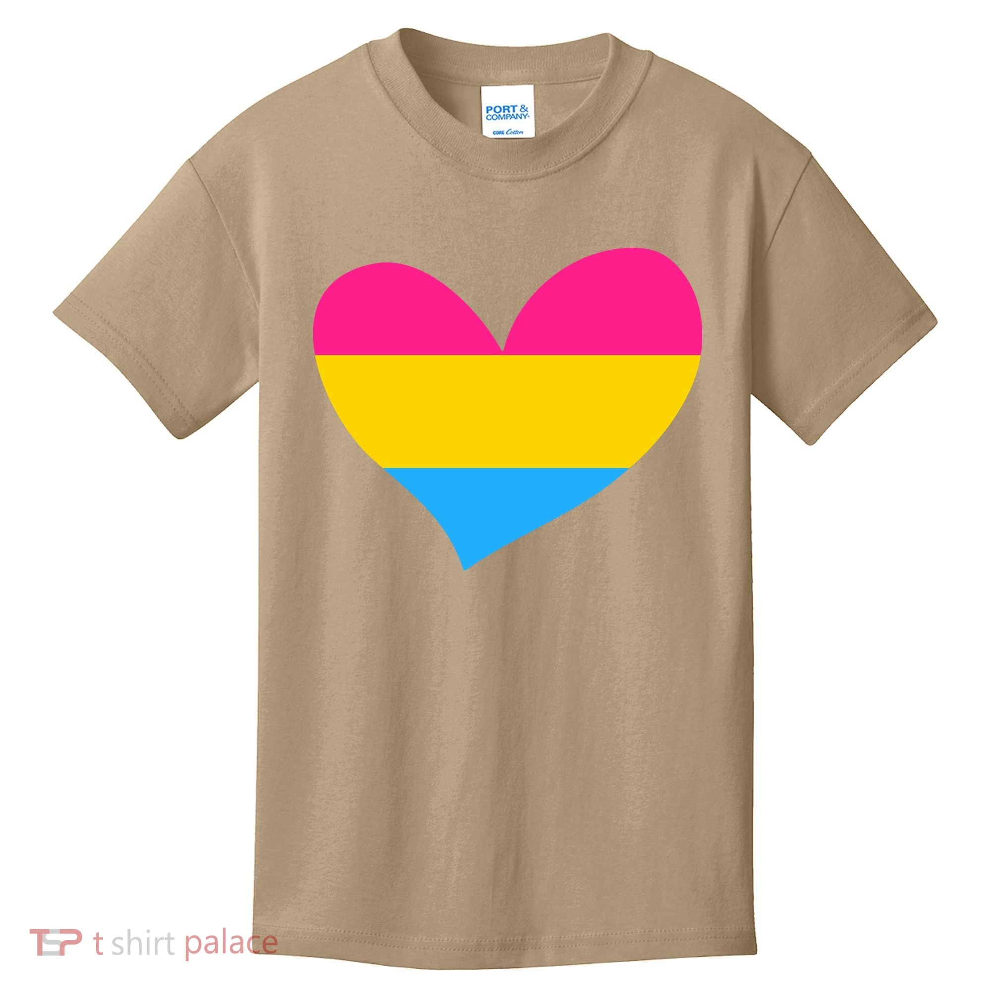 Pansexual Pan Pride Flag Heart LGBT Kids T-Shirt