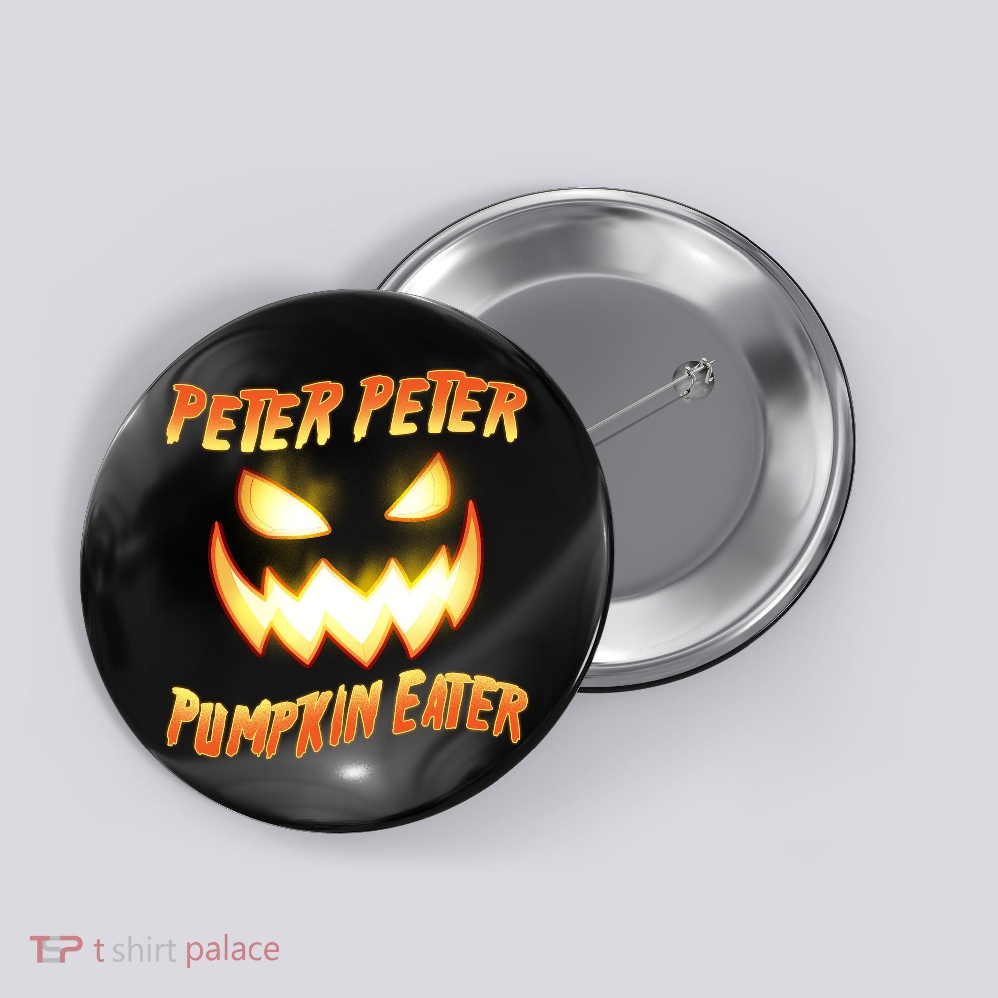 Peter Peter Pumpkin Eater Jack O Lantern Button