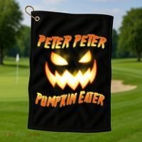 Peter Peter Pumpkin Eater Jack O Lantern Golf Towel thumb 1