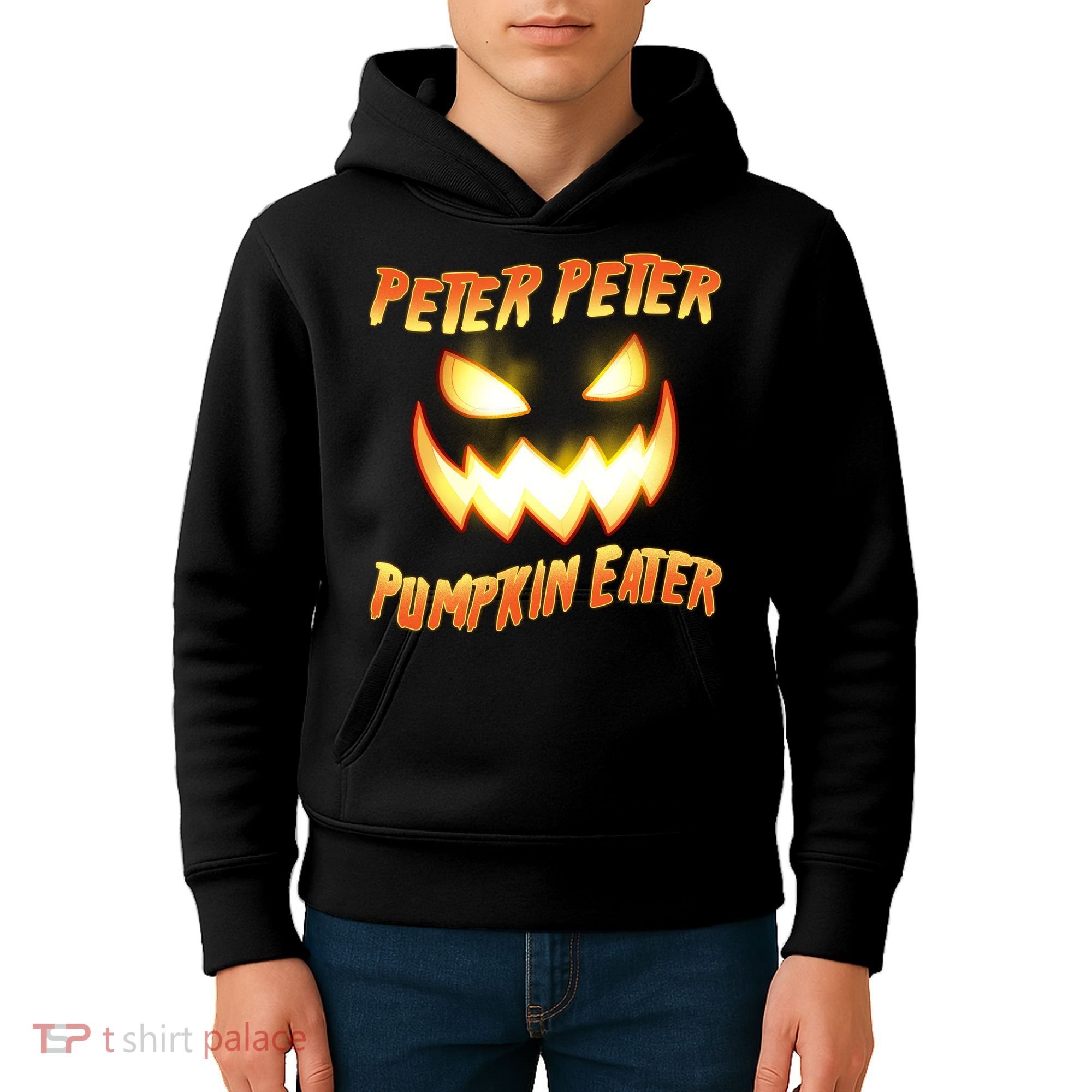Peter Peter Pumpkin Eater Jack O Lantern Kids Hoodie