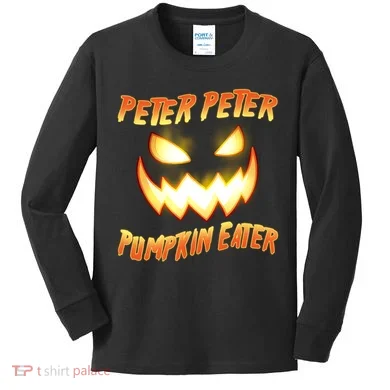 Peter Peter Pumpkin Eater Jack O Lantern Kids Long Sleeve Shirt
