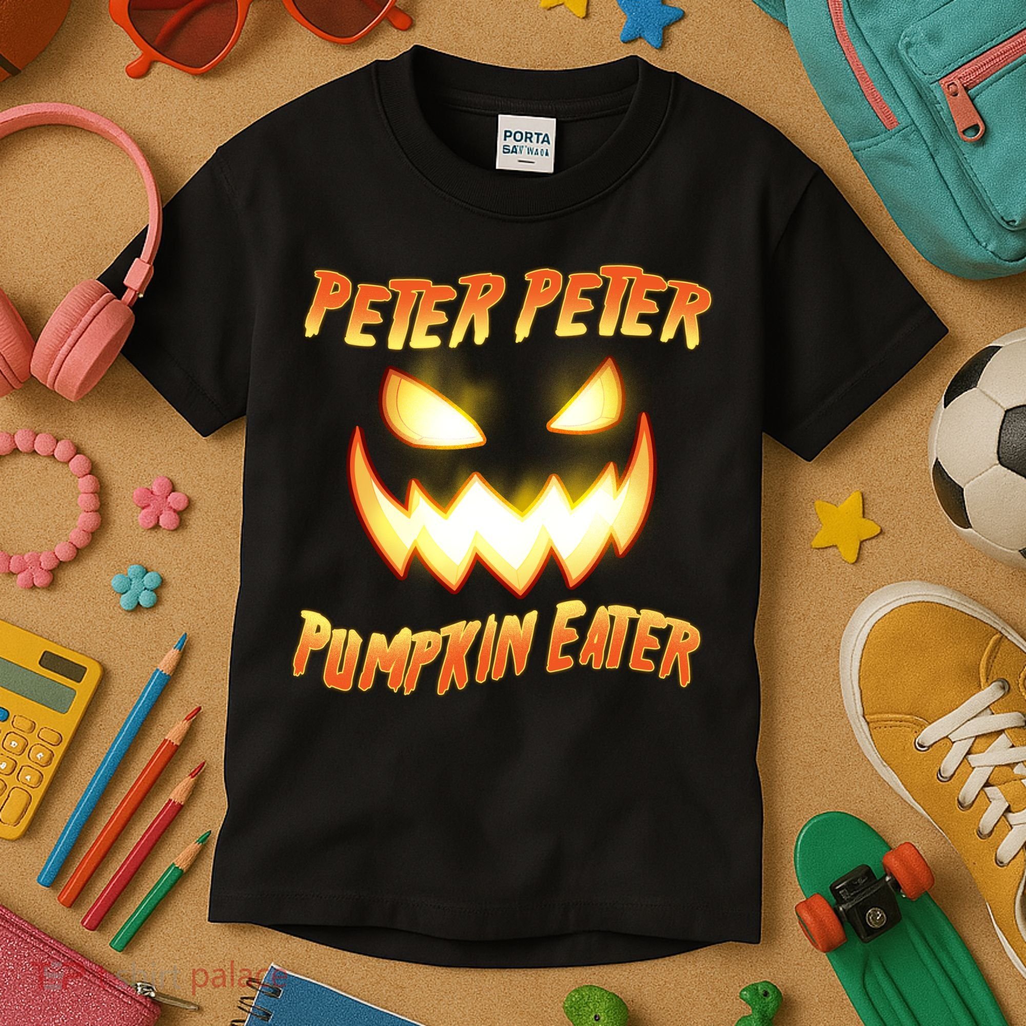 Peter Peter Pumpkin Eater Jack O Lantern Kids T-Shirt