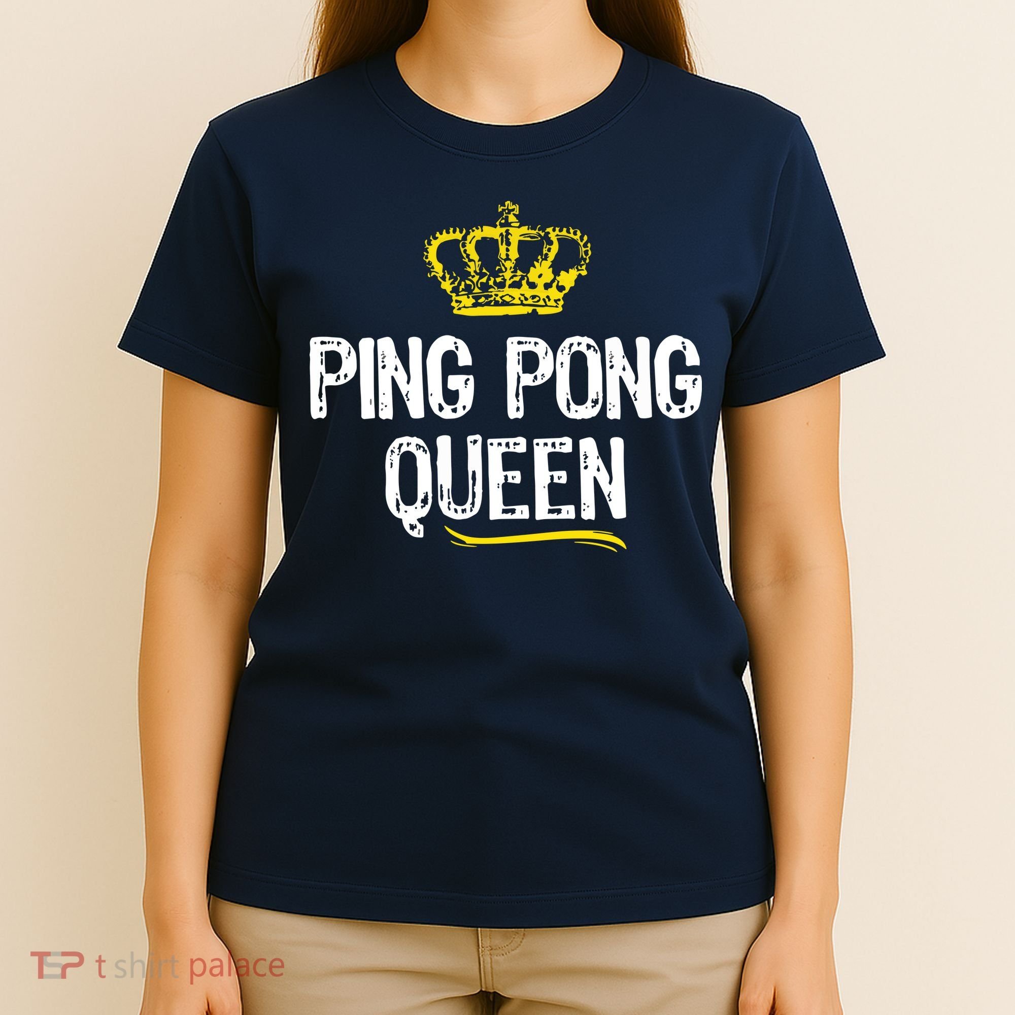 Ping Pong Queen Women Girl Player Table Tennis Funny Gift T-Shirt