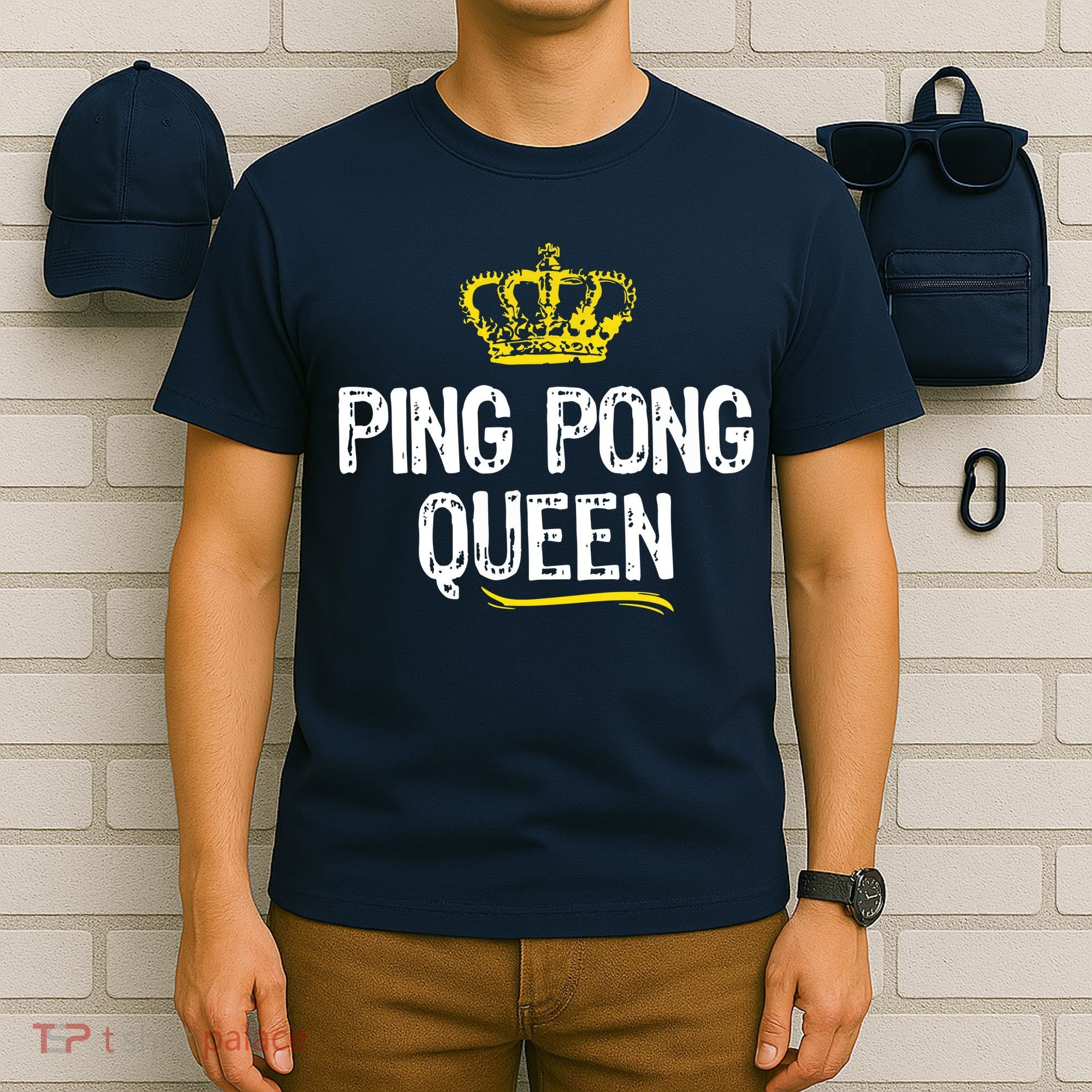 Ping Pong Queen Women Girl Player Table Tennis Funny Gift T-Shirt