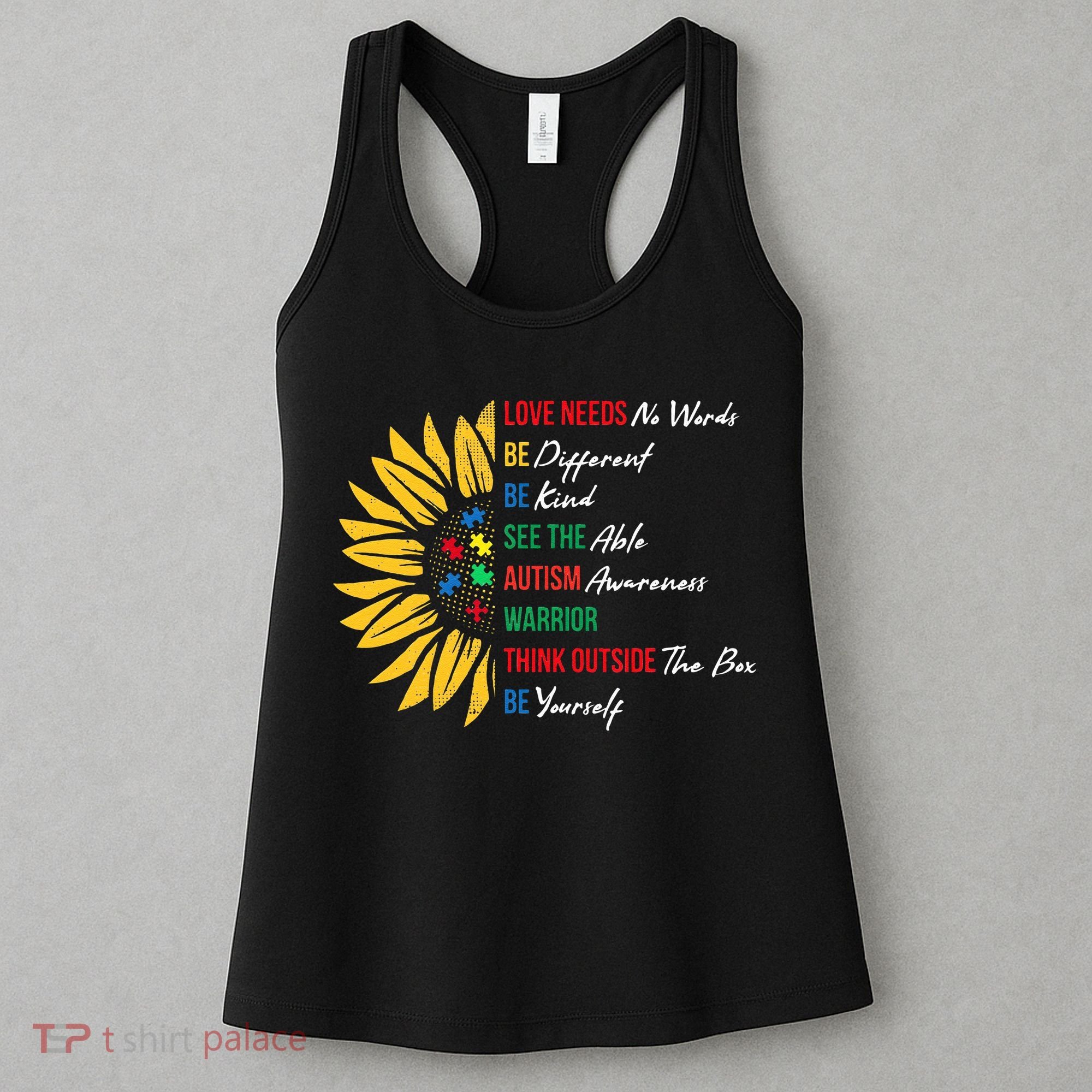 Puzzle Piece Quotes Inspirational Autism Awareness Gift Women's Tank Top