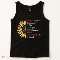 Puzzle Piece Quotes Inspirational Autism Awareness Gift Tank Top thumb 2