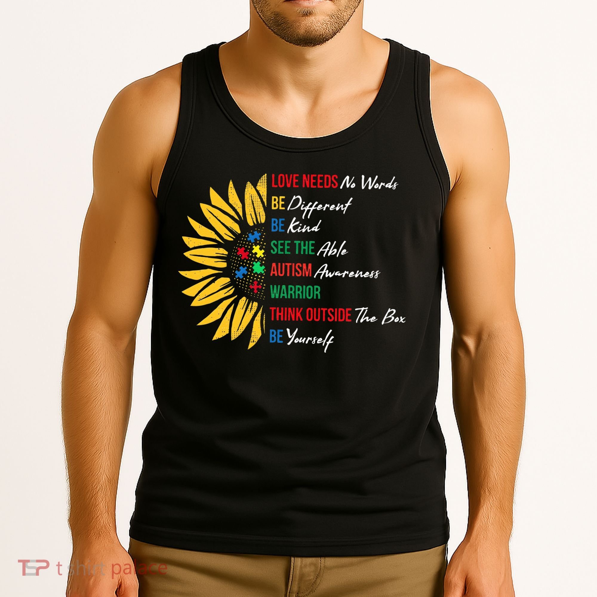 Puzzle Piece Quotes Inspirational Autism Awareness Gift Tank Top