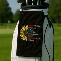 Puzzle Piece Quotes Inspirational Autism Awareness Gift Golf Towel thumb 2