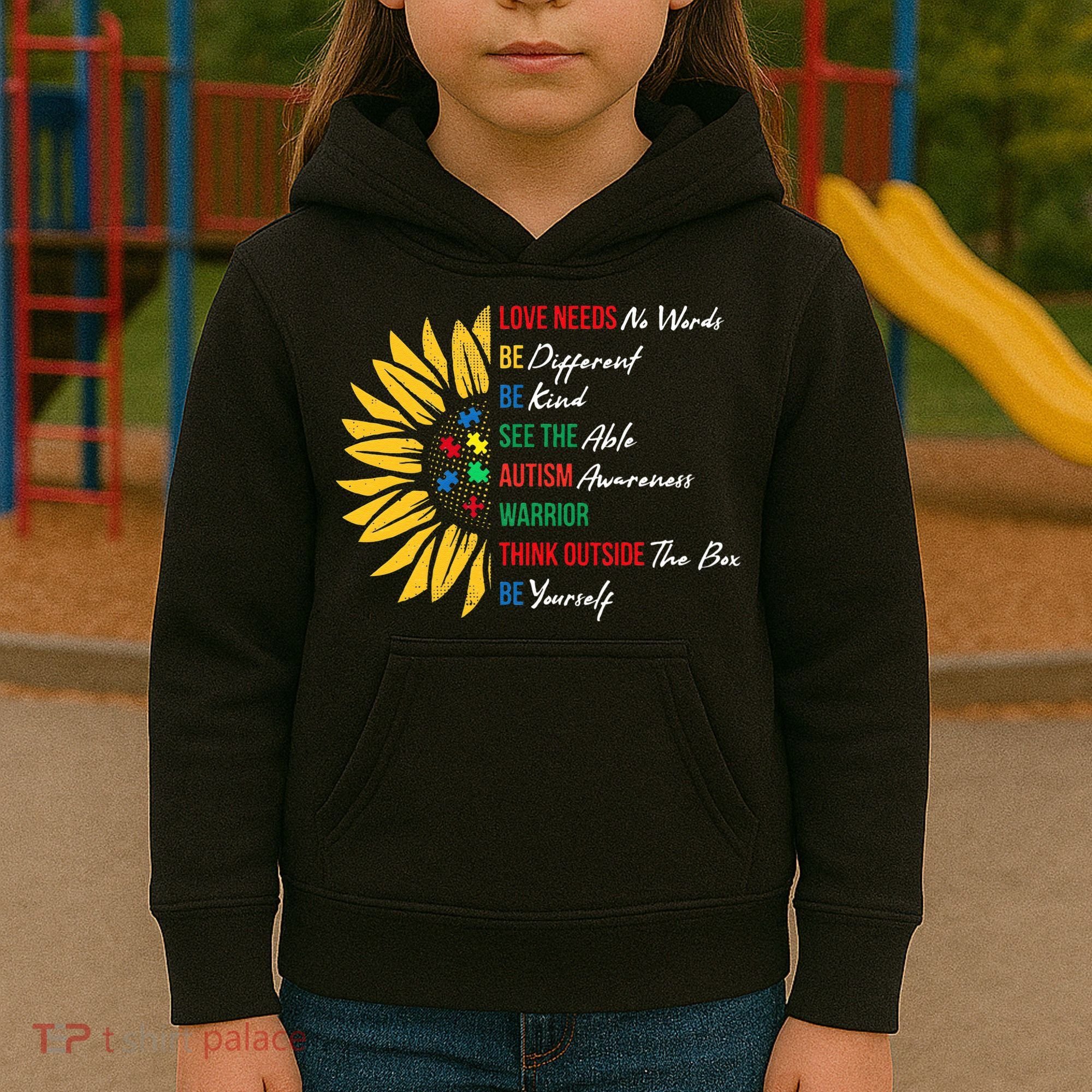 Puzzle Piece Quotes Inspirational Autism Awareness Gift Kids Hoodie