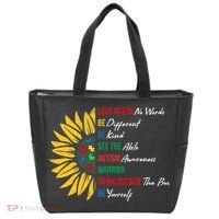 Puzzle Piece Quotes Inspirational Autism Awareness Gift Tote Bag thumb 0
