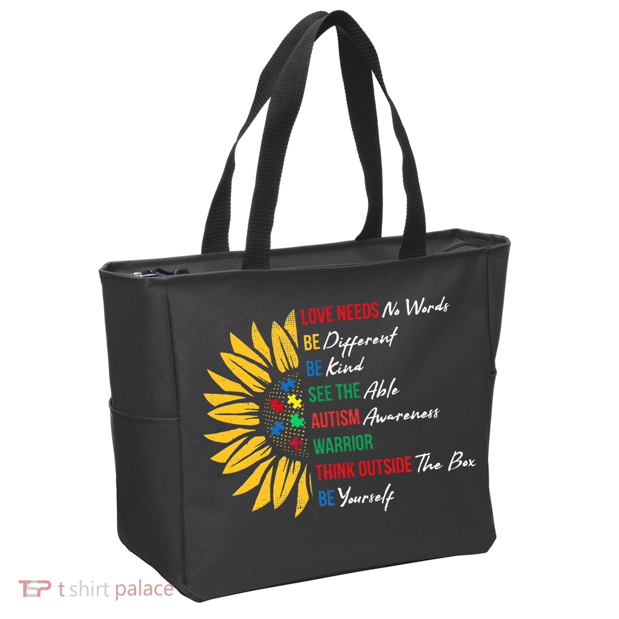 Puzzle Piece Quotes Inspirational Autism Awareness Gift Tote Bag