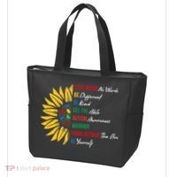 Puzzle Piece Quotes Inspirational Autism Awareness Gift Tote Bag thumb 3