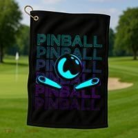 Pinball Player Retro Golf Towel thumb 1